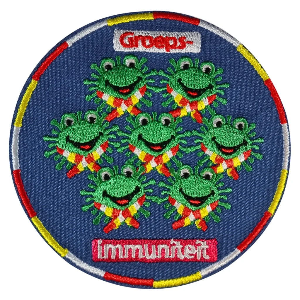 Oeteldonk embleem Groepsimmuniteit Strijkembleem carnaval Rood wit geel Oeteldonk embleem Groepsimmuniteit