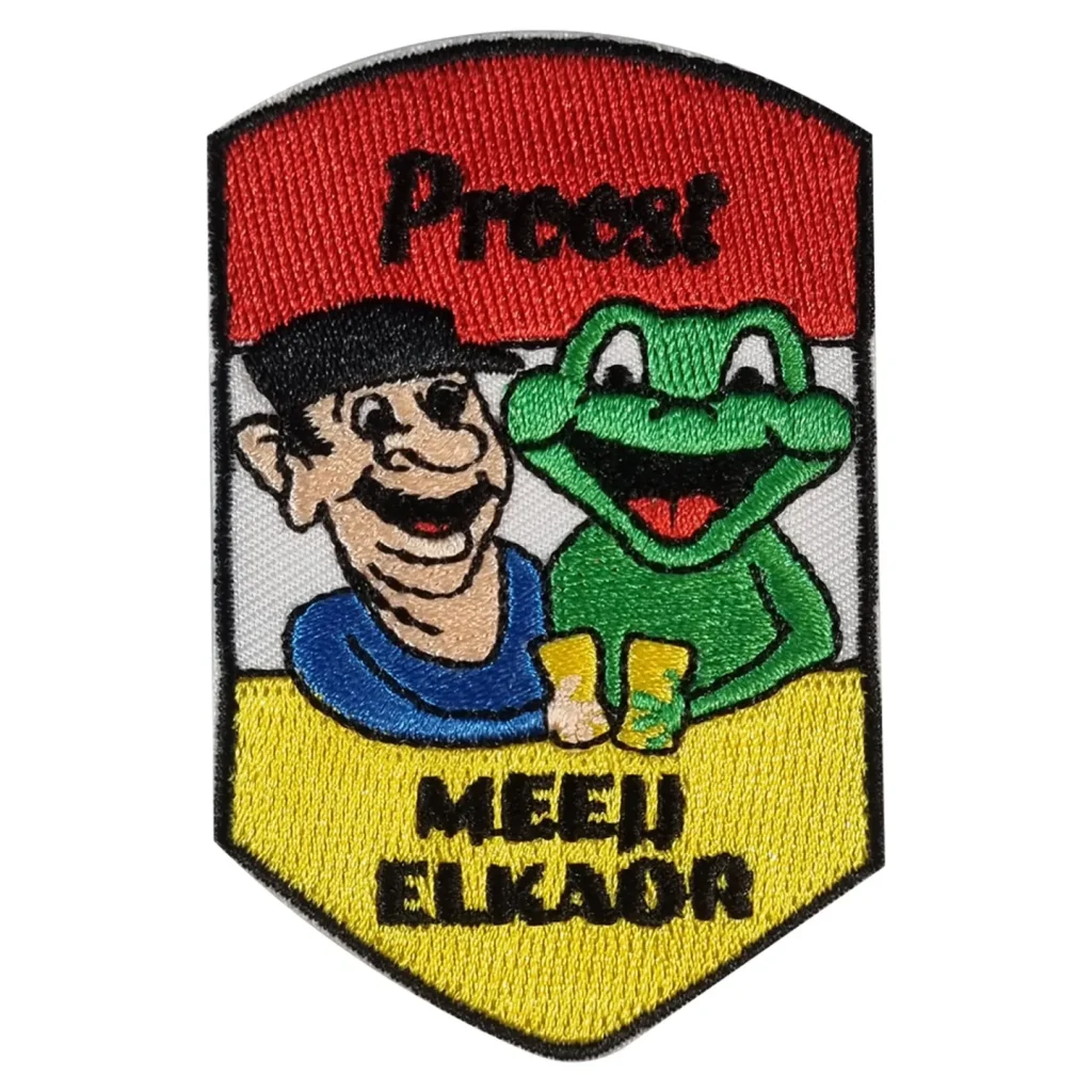 Oeteldonk embleem Proost meejj elkaor strijkembleem Carnavalsembleem Proost Oeteldonk
