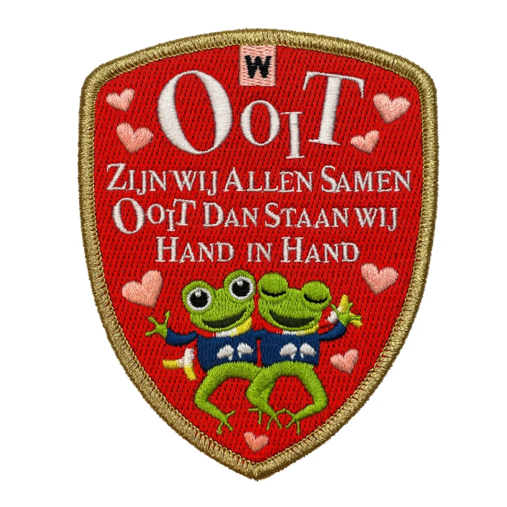 Oeteldonk embleem hand in hand strijkembleem Carnavalsembleem hand in hand Oeteldonk