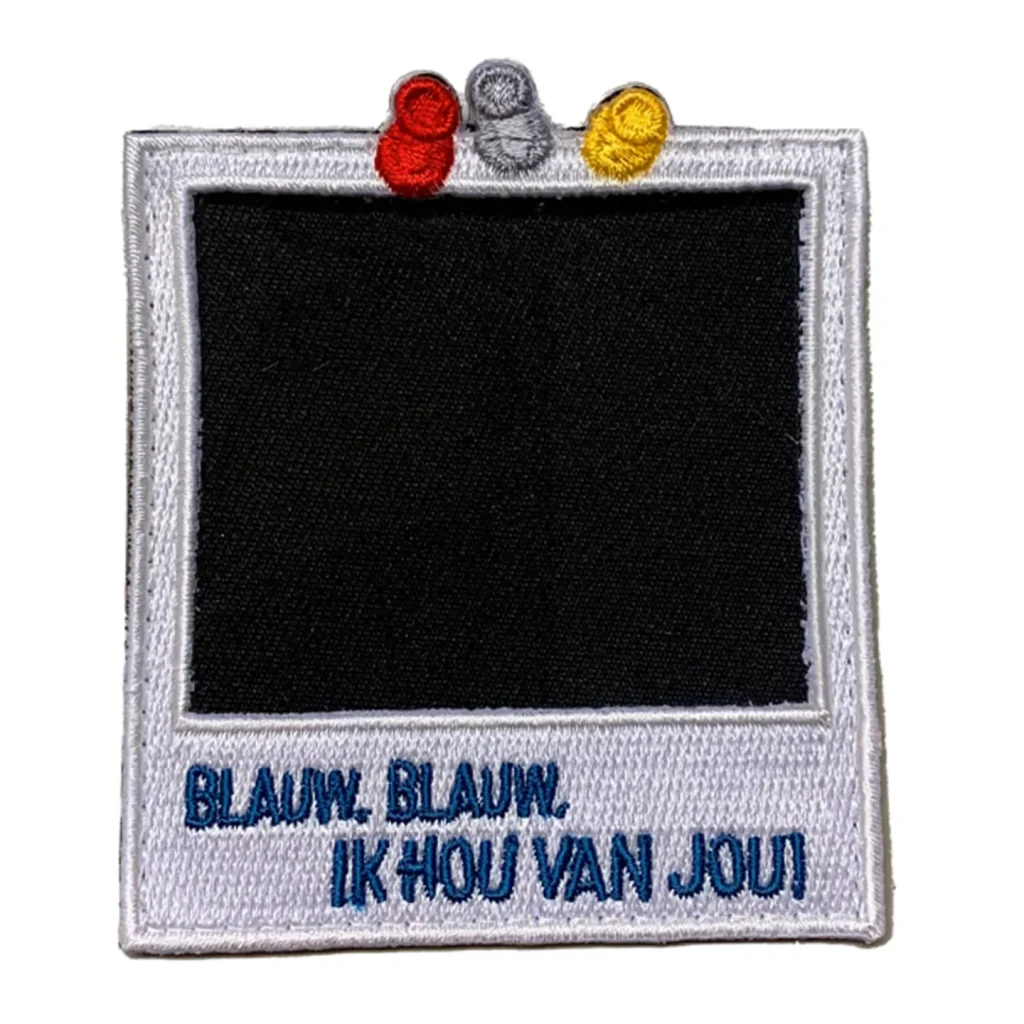 Oeteldonk embleem fotolijstje wit naai-embleem Carnavalsembleem fotolijstje wit Oeteldonk