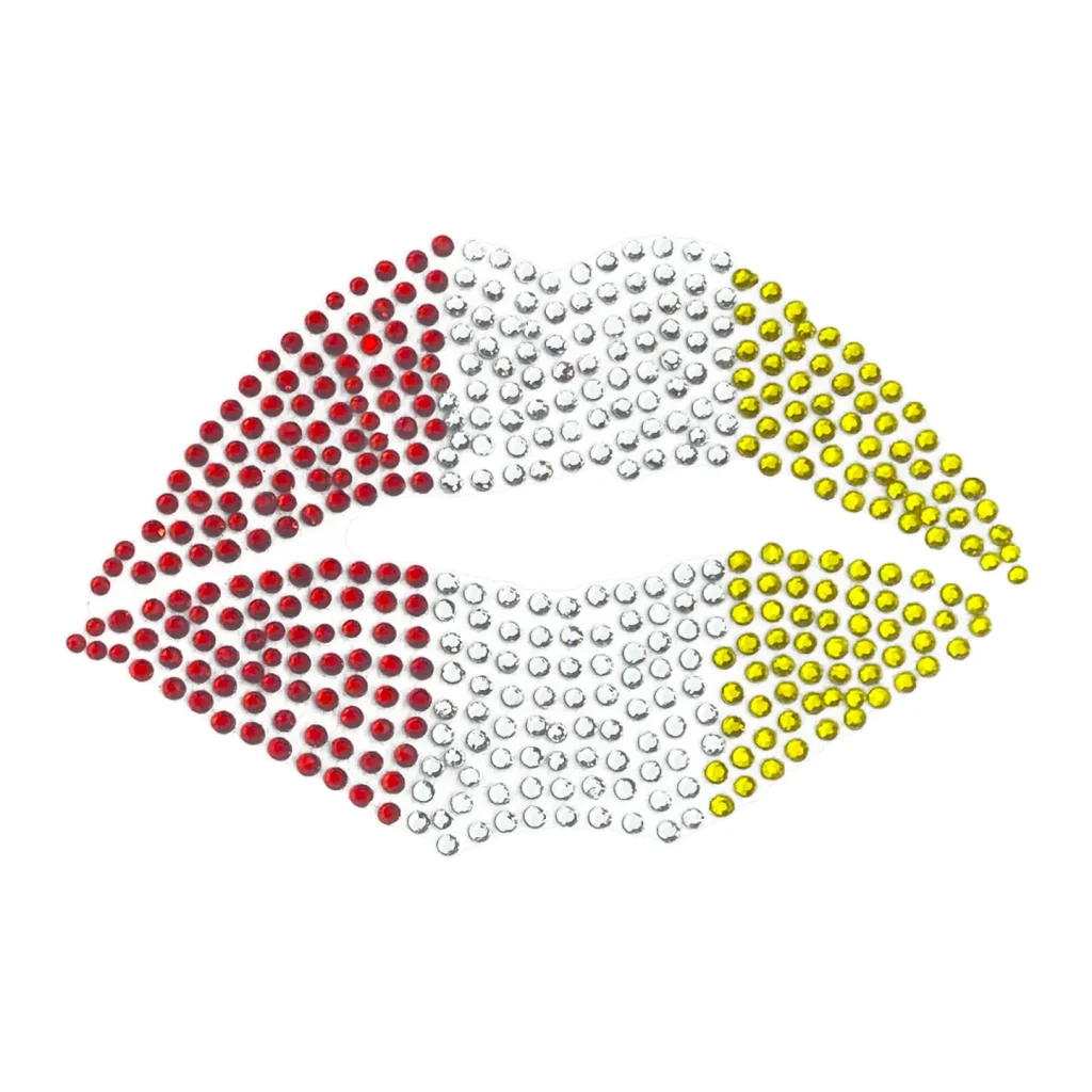 Oeteldonk strass applicatie Kus carnaval rood wit geel Strass applicatie Kus Oeteldonk kiel of jas