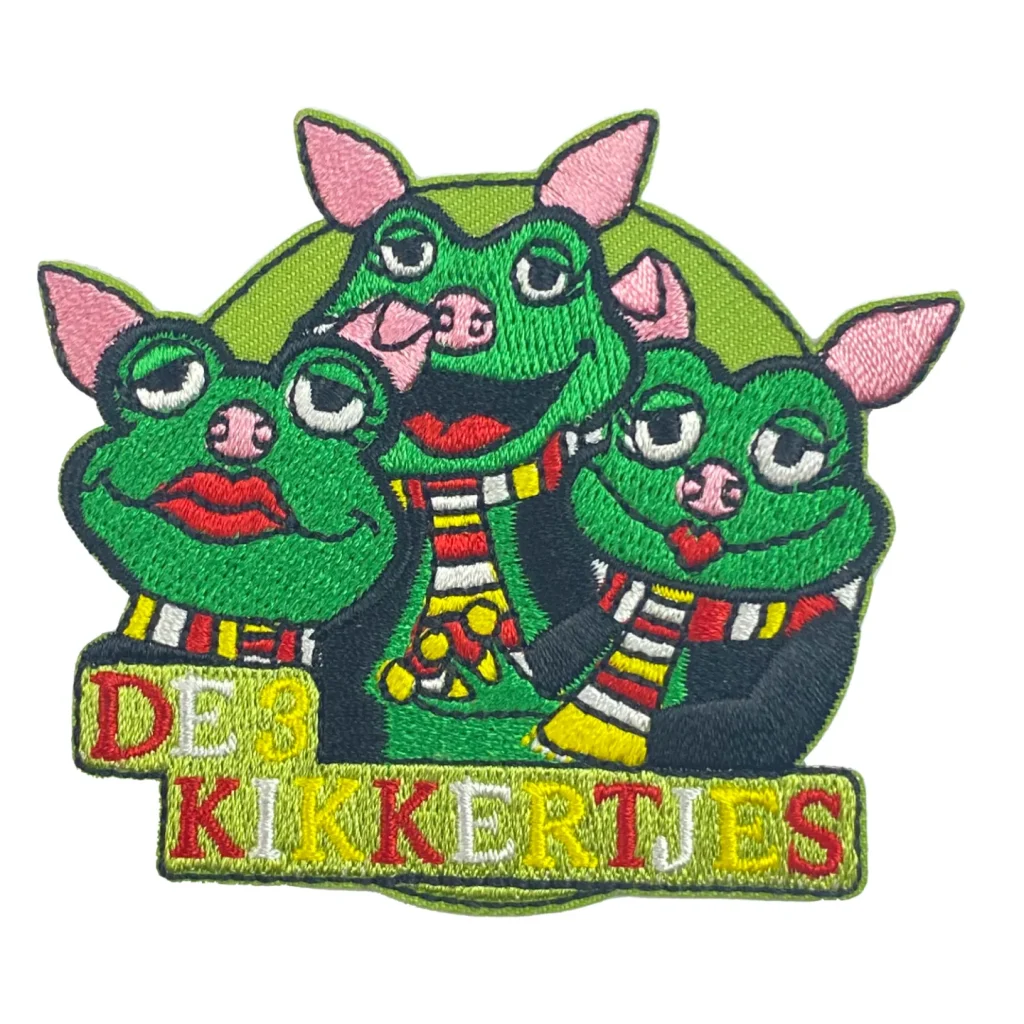 Oeteldonk embleem De 3 Kikkertjes strijkembleem carnaval Strijkembleem 3 Kikkertjes Oeteldonk carnaval