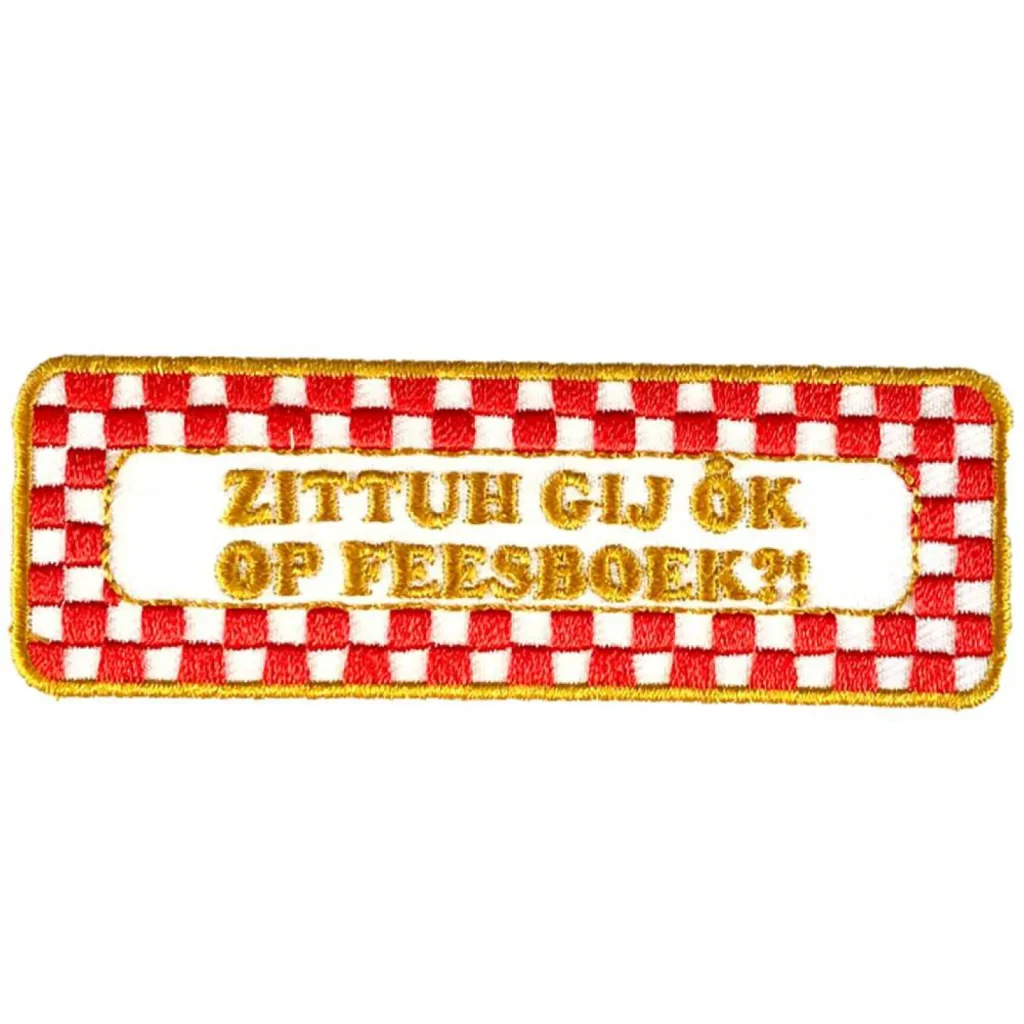 Brabants embleem Facebook rood wit goud Strijkembleem carnaval Oeteldonk Facebook