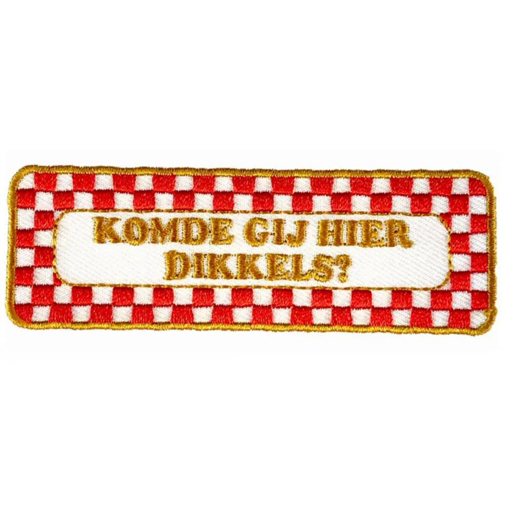 Brabants embleem Dikkels rood wit goud Strijkembleem carnaval Oeteldonk Dikkels