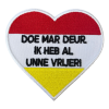 Oeteldonk embleem Doe Mar Deur | carnavalsembleem hart humor carnavalsembleem rood wit geel Oeteldonk