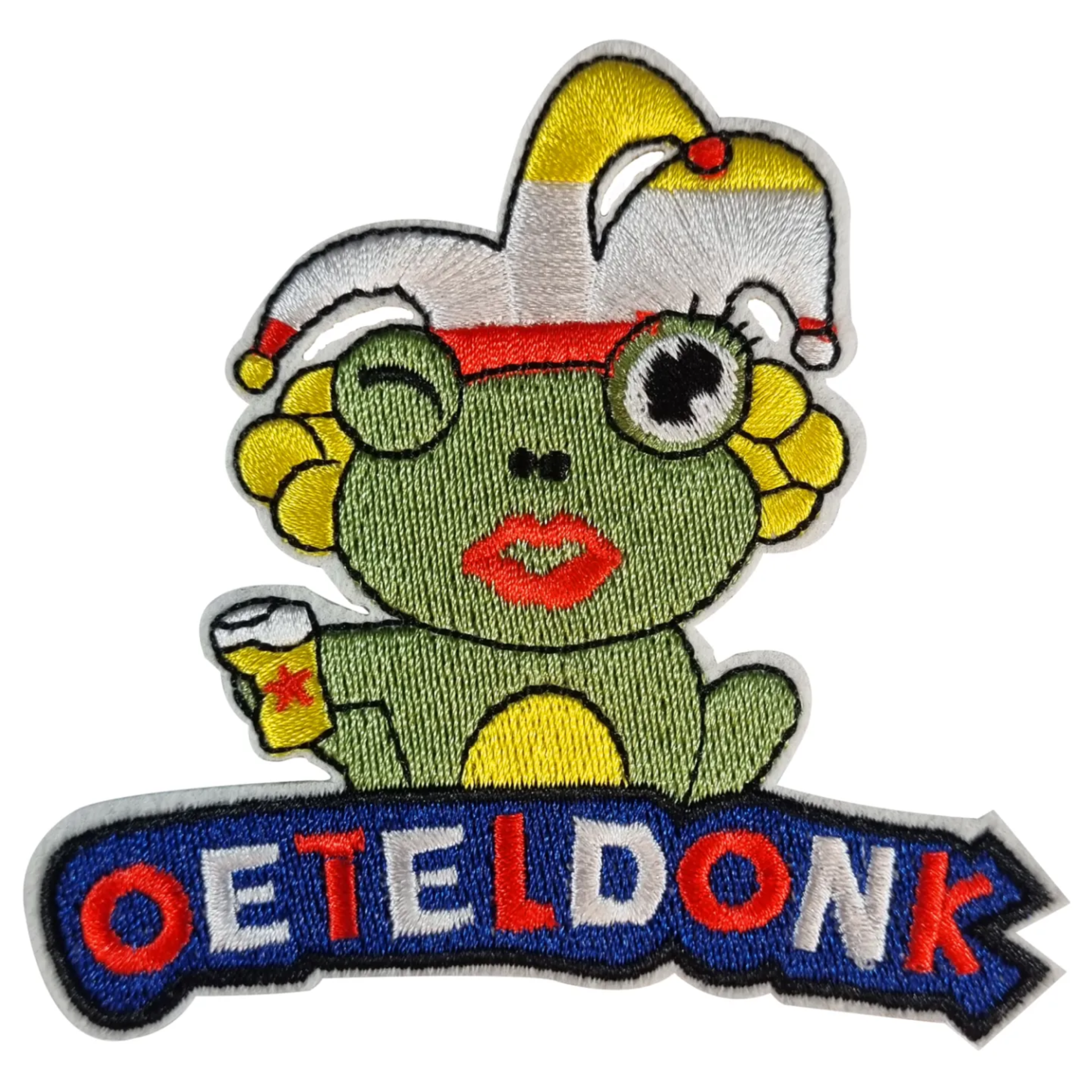Oeteldonk embleem Oetelvrouwke | strijkembleem carnaval carnavalsembleem Oetelvrouwke rood wit geel