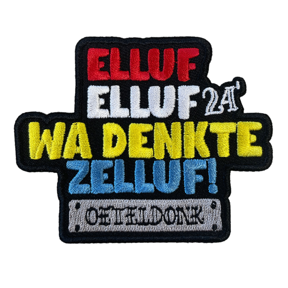 Oeteldonk embleem Elluf Elluf | rood wit geel carnavalsembleem traditioneel Oeteldonk embleem 11-11